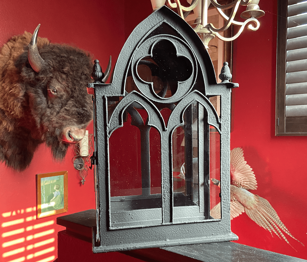Gothic Cabinet matte black beauty is made of metal