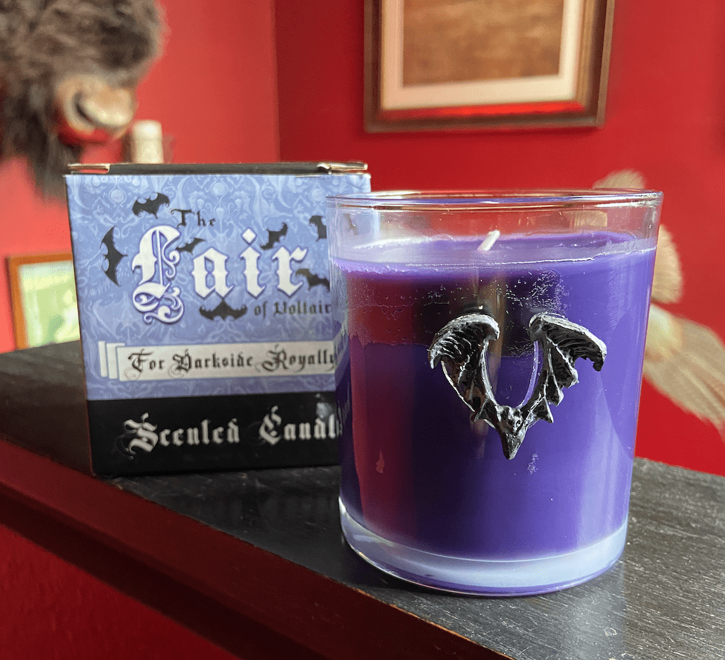 Valerian Purple Candle On the Table
