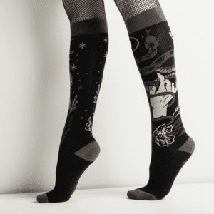 Black Color Serpent Knee Socks