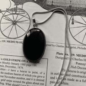 Beautiful Obsidian stone strung on a sterling silver chain